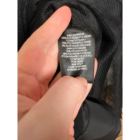 Alice + Olivia Women's 12 Chara Tiered Tulle Midi Dress Black Sleeveless Party - Picture 14 of 15